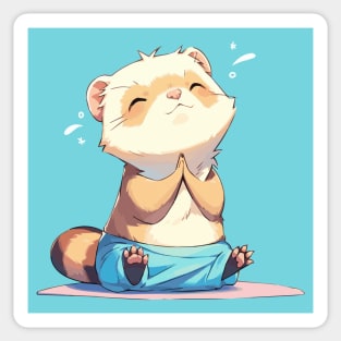 Ferret grateful for a yoga session Sticker